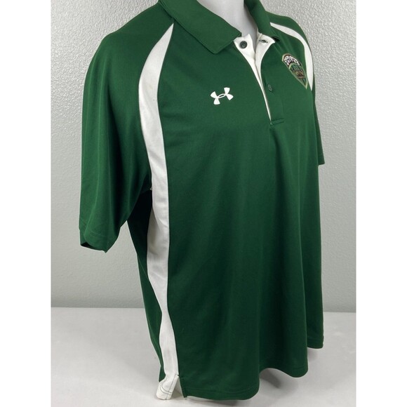 Charlotte United Soccer Men XL Polo Shirt Under Armour Green Heat Gear Loose Fit - Picture 3 of 9